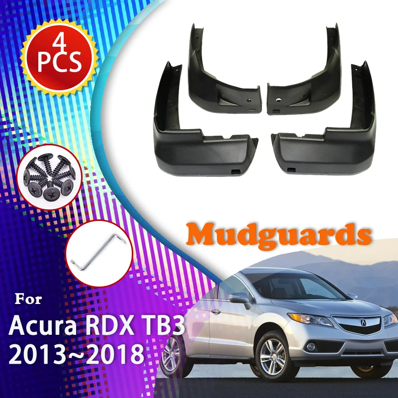 4PCS Car Front And Rear Splash Guard For Acura RDX TB3 2014 2016 2013~2018 Wheel Mudguard Mud Flap Fender Car Auto Accessories