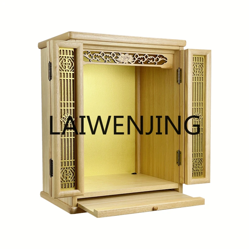 

RWJ Wall-Mounted Light Luxury New Chinese Guanyin Altar Three Holy Buddha Cabinet Custom Shrine