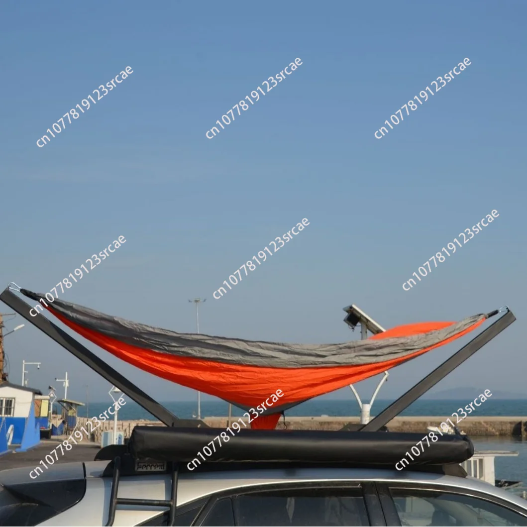 Outdoor self-driving roof hammock bracket, roof hammock, leisure hammock