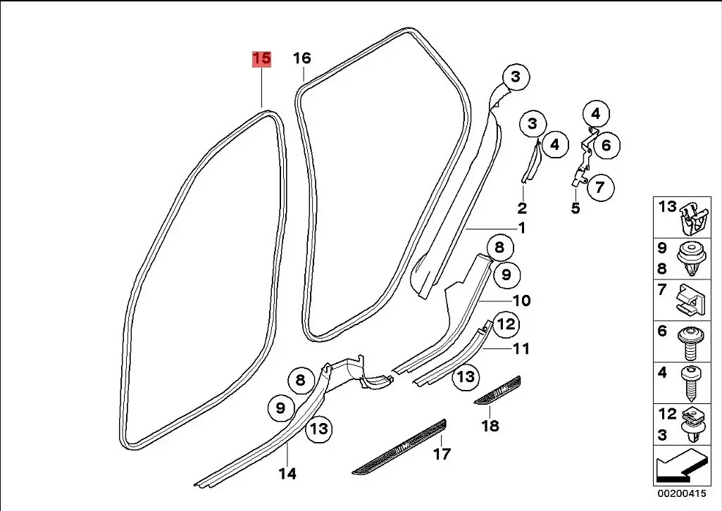 For BMW X5 E70 2007 2008 2009 2010 2011 2012 2013 Edge Protection Rubber Seal Front Door Seal car Interior Parts Auto Seals trim