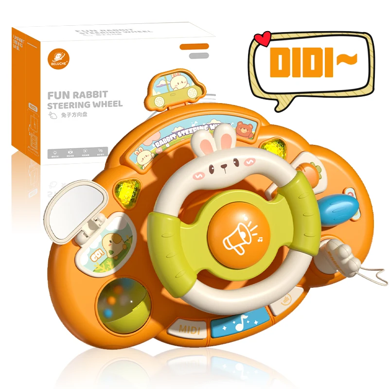 

Children Car Steering Wheel Toy with Engine Vocal Lights Turn Signal And Horn Function Creative Kids Education Toy New Born Gift