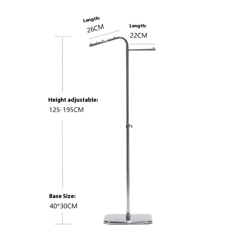 custom.Zhongdao Modern Stainless Steel Floor Standing Coat Rack Hat Display Live Room Rack Men's Women's Clothing Store Drye