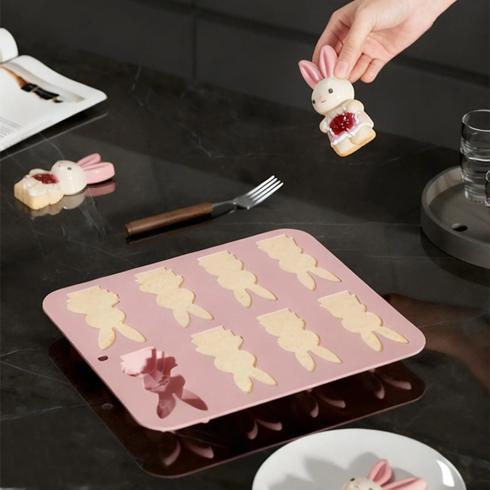 Easter Bunny Silicone Molds Heat Resistant Bunny Shape Mould for Cake Ice Soap Candle Cookie Dessert Candy Craft Easter Molds - view 4