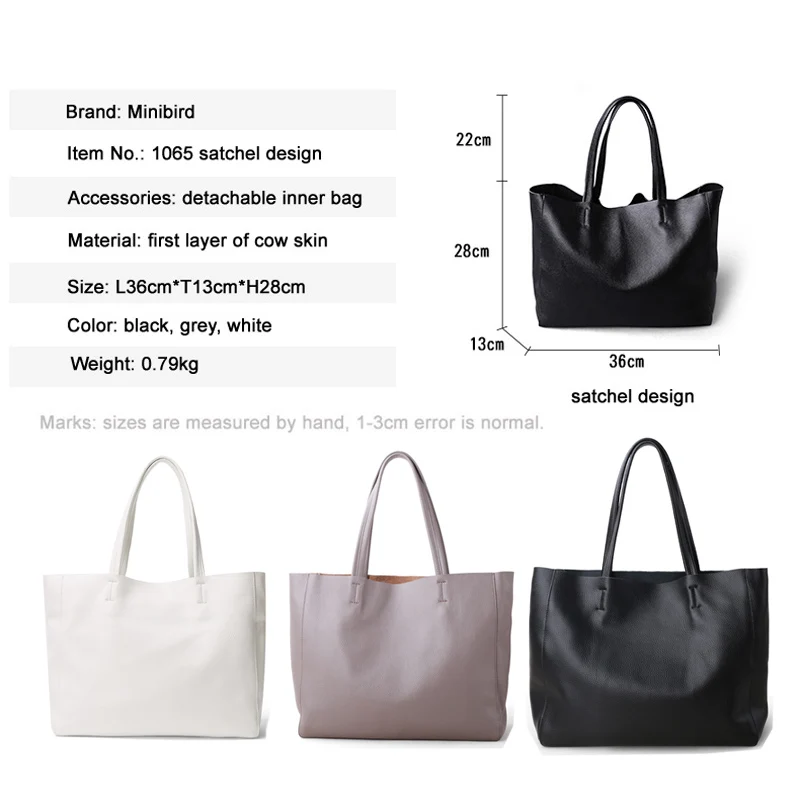 2023 New Women Deluxe Cowhide Genuine Leather Totes Handbag Lady Simple Soft Satchels Bag High Capacity Waterproof Shopping Bags