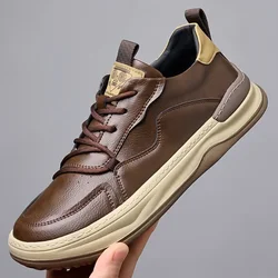 Genuine Leather Men Casual Shoes Outdoor Men's Sports Shoes Comfortable Breathable Running Shoes Light Sport Zapatillas Hombre