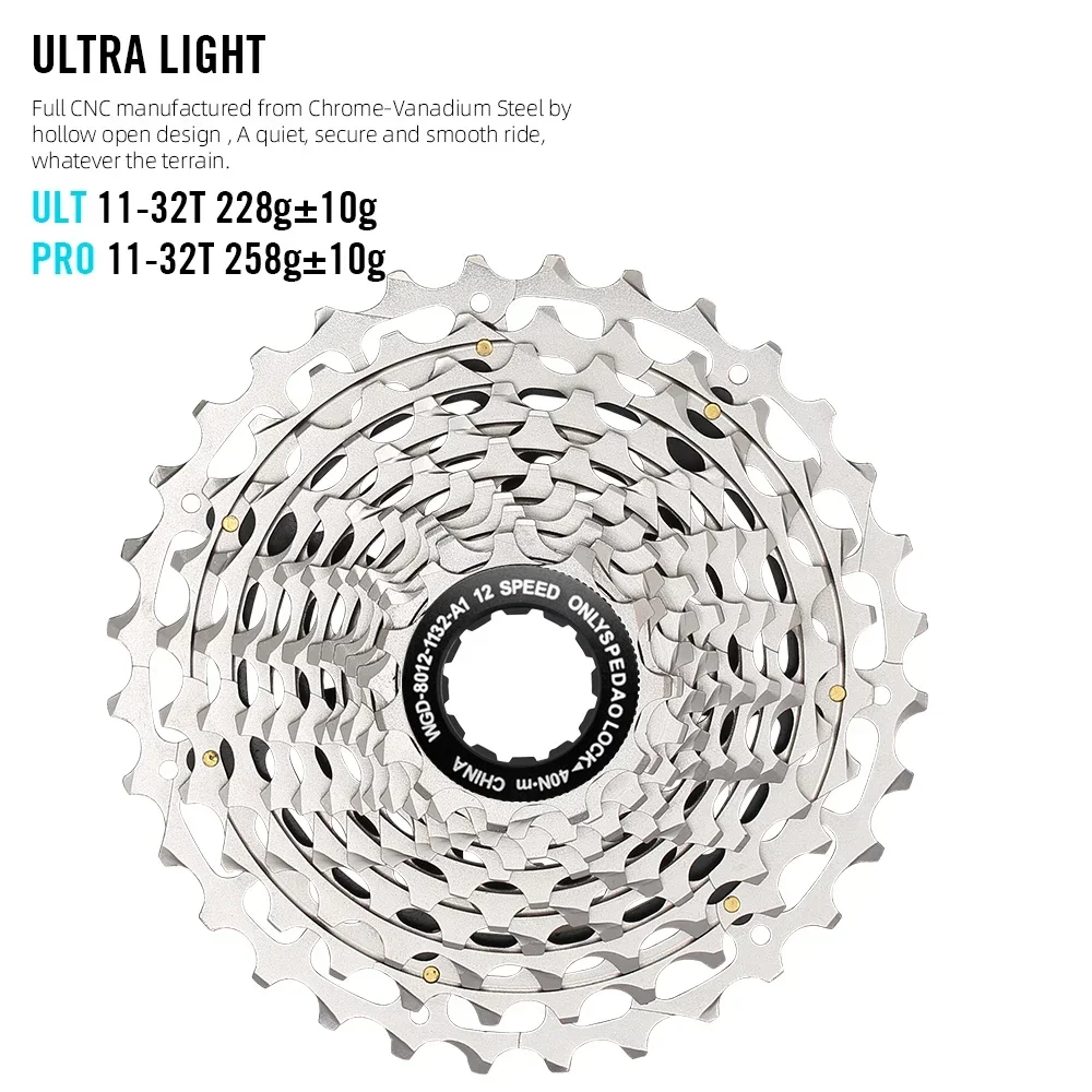 

SPEDAO 12S Road Bicycle Cassettes CNC 11-32T Freeewheel Hub Super Light Road K7 12v Cycling Flywheel Cassette Bicycle Parts