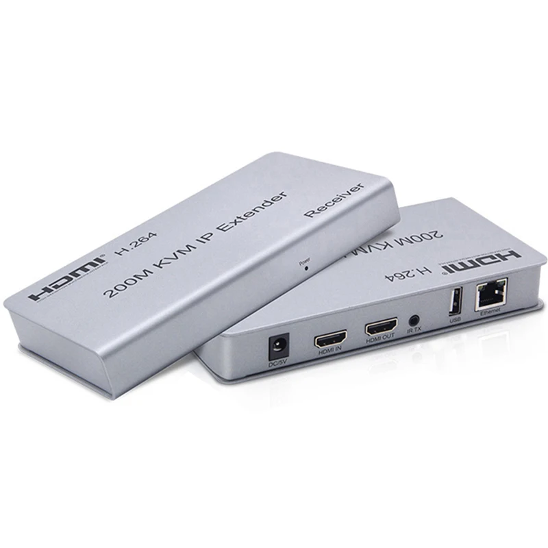 1080p HDMI KVM IP Extender Via RJ45 Cat5e/6 Ethernet Cable 200M HDMI Network Cable Extender Video Transmitter and Receiver Kit