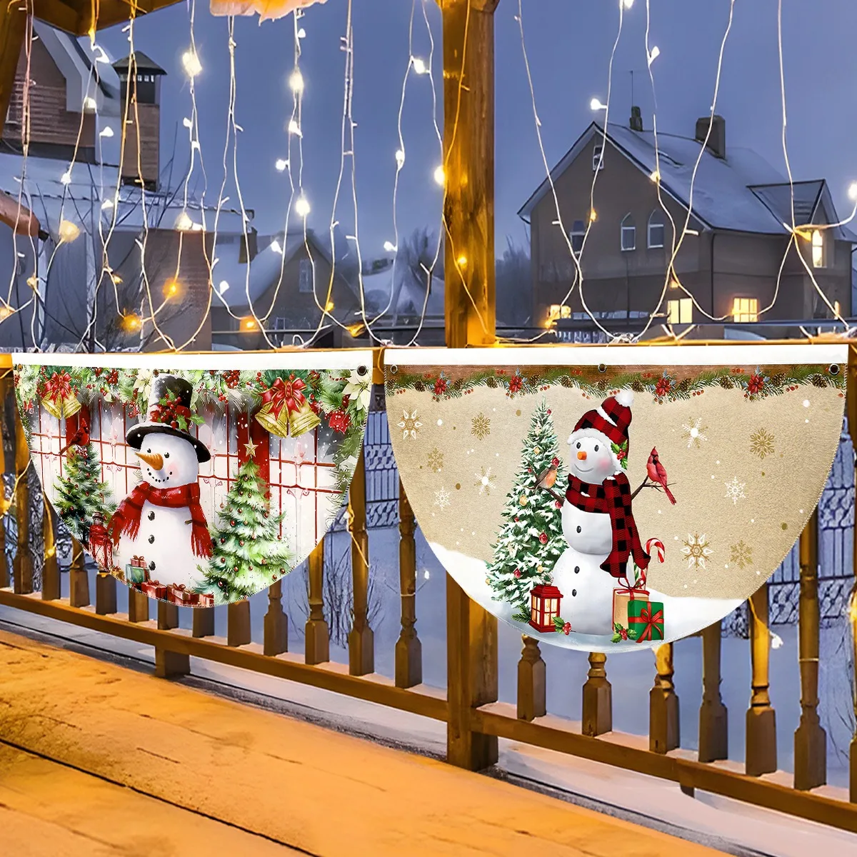 Weihnachten fächerförmige Flagge Banner Weihnachts dekoration für zu Hause 2024 Weihnachts schmuck Weihnachten Navidad Noel Geschenk Neujahr 2025 – Detail 5