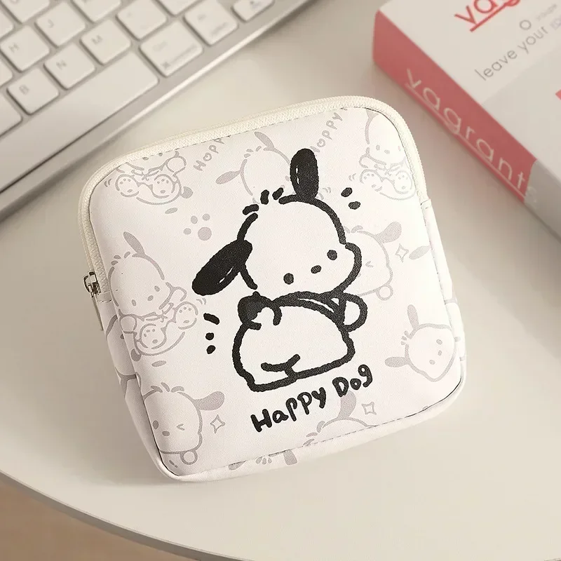 Sanrio Napkin Storage Cute Girl Student Physiological Period Sanitary Pattern Pochacco Mini Wallet Portable Cosmetic Bag