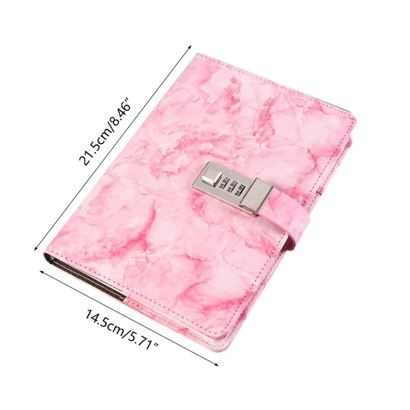 Marble Diary Journal with Locks Secret Diaries Journal Notebook with Code Lock A5 Marble Notebooks with Combination Lock