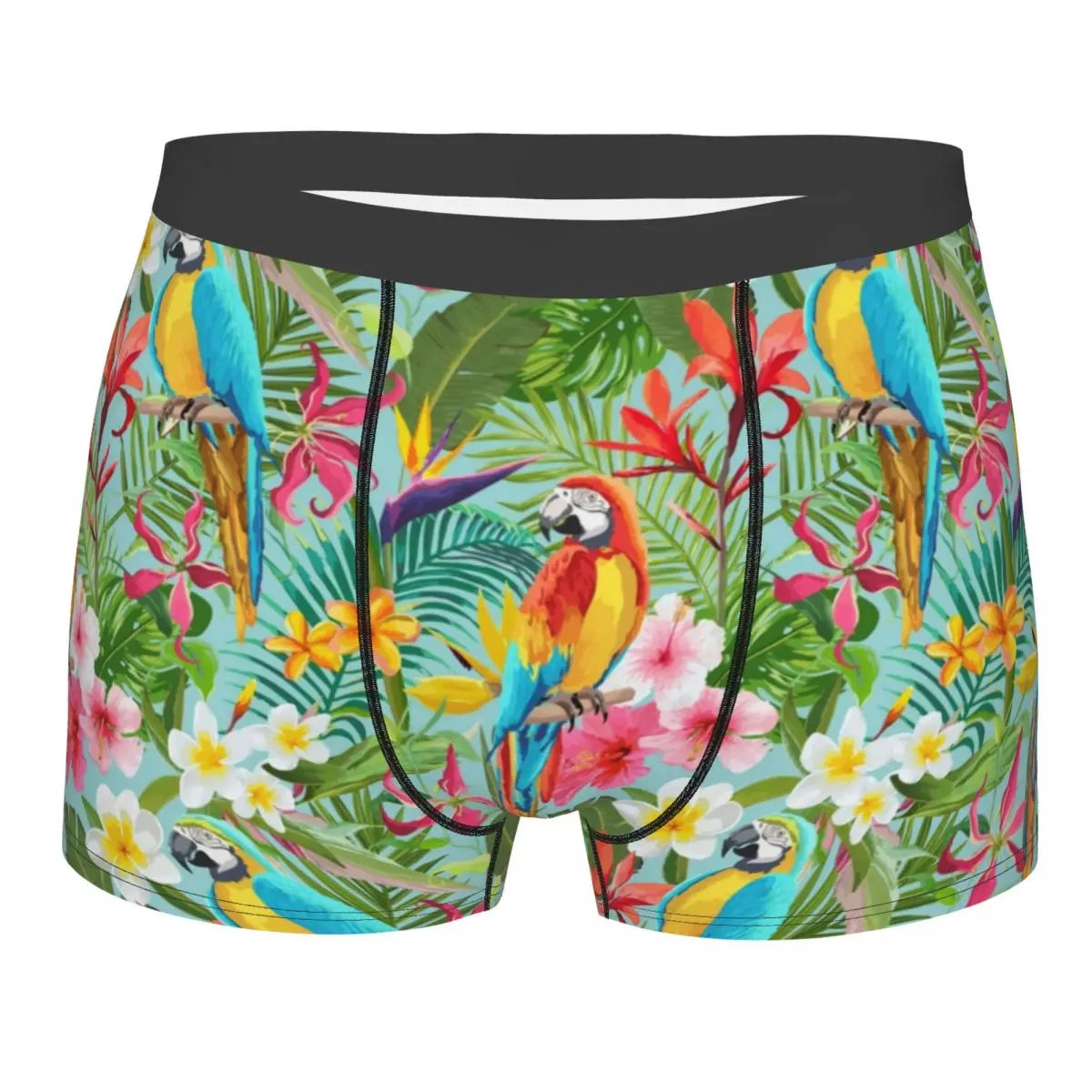 Men Exotic Tropical Cockatiel Macaws Boxer Briefs Shorts Panties Underwear Wild Birds Parrots Animal Homme Plus Size Underpants