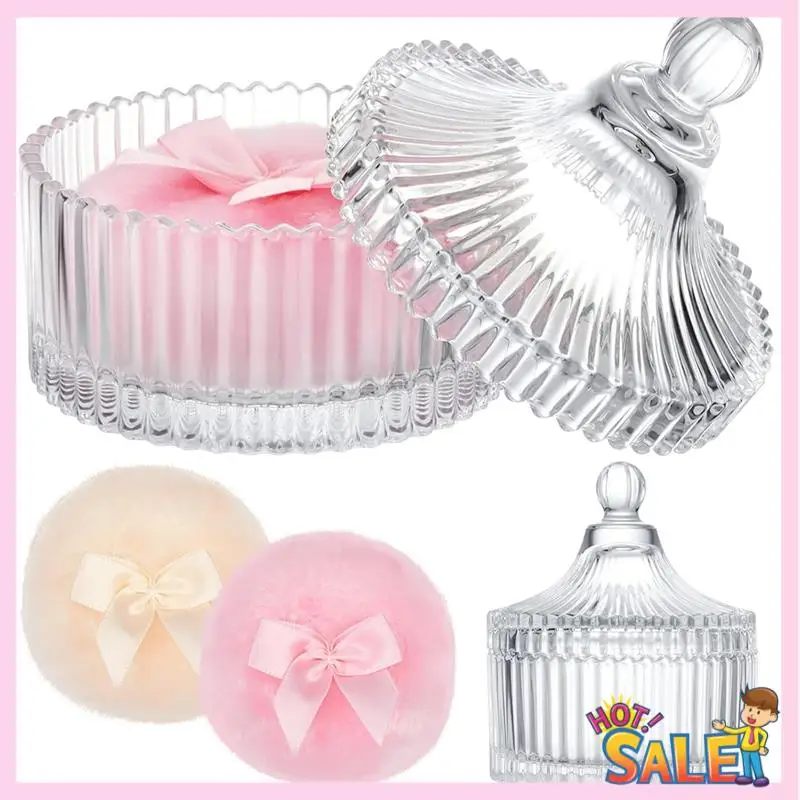 

A88X 3 Pack Large Body Puffsand Containers Powder Containers With Bubble Puffscrystal Containers Soft