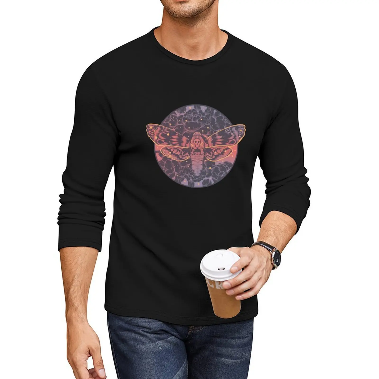 Death moth Long T-Shirt quick drying shirt slim fit t shirts for men