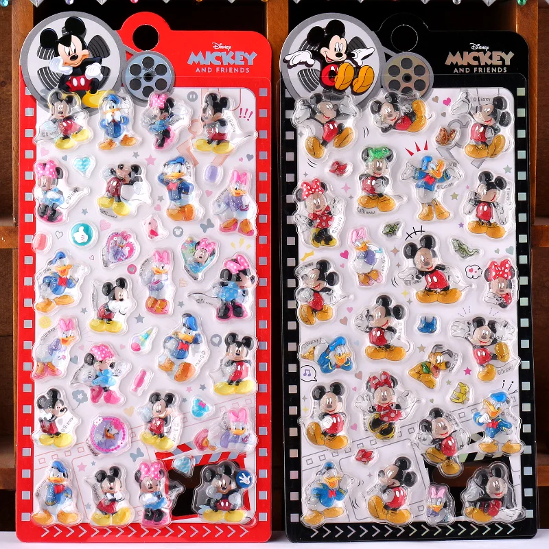 

Милый мультфильм Дисней Микки Минни Дональд Дак периферия 3D кристалл наклейка девушка телефон журнал Diy творчество украшение наклейка