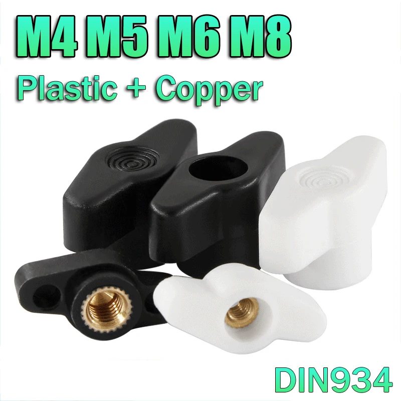 

Beicai 5-10pcs T Type Plum Bakelite Hand Tighten Nuts M4 M5 M6 M8 Plastic Hand Knob Through Hole Blind Hole Hardware