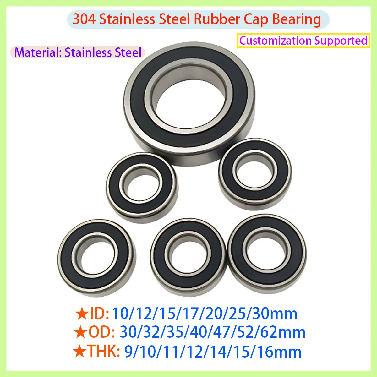 6007ZZ 2RS6000 10*26*8 6001 12*28*8 6002 15*32*9 6003 17*35*10 6004 20*42*12 6005 25*47*12   High-speed Bearing