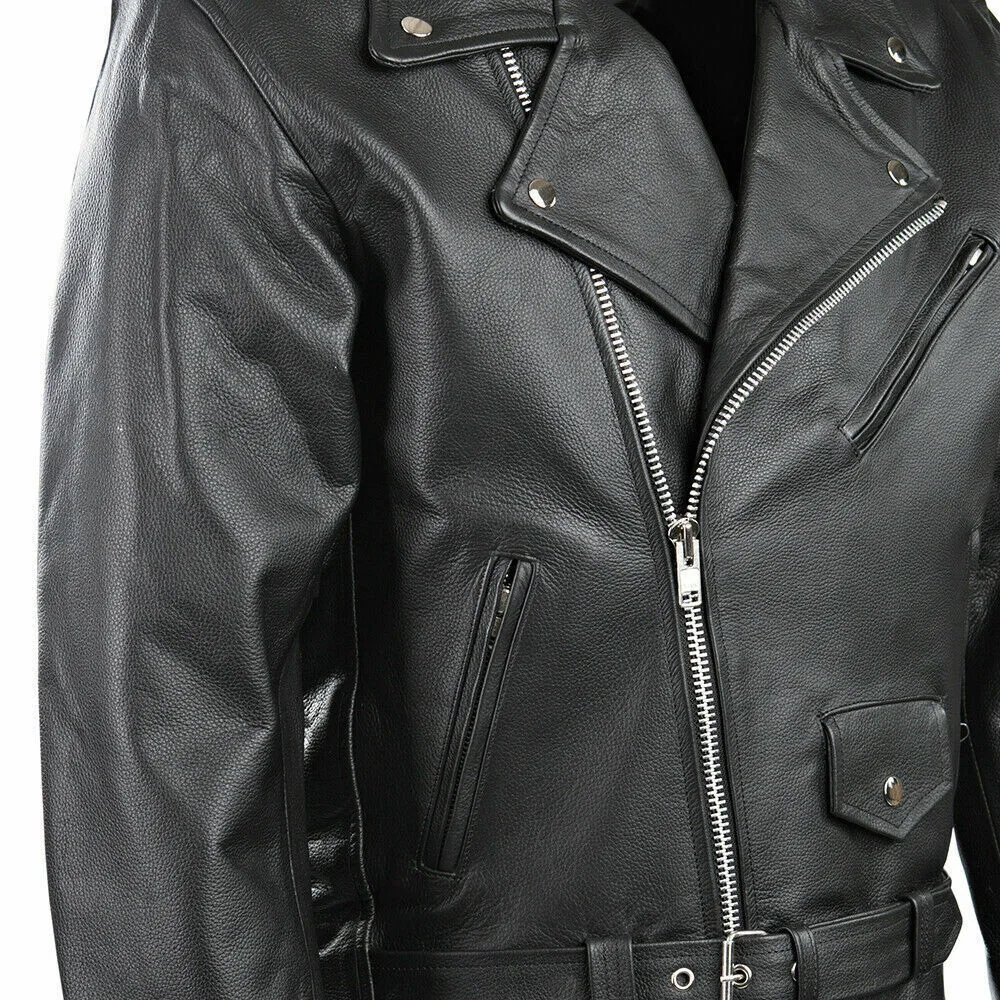 Men PU Leather Jacket Motorcycle Fashion Slim Fit Leather Coat