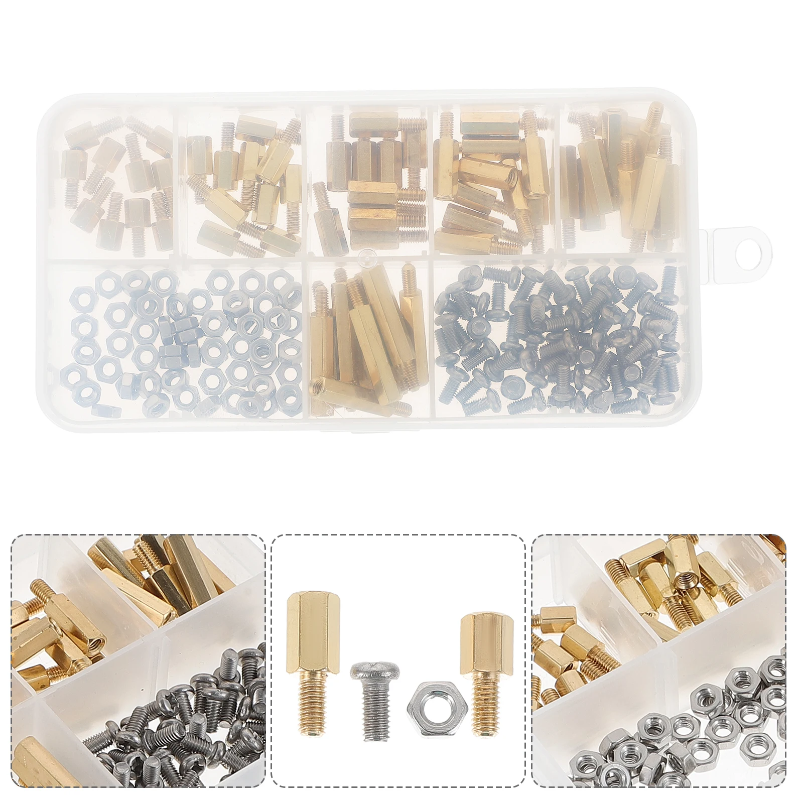 

1 set Brass Pillar St offs Screws Nuts Assortment Kit PCB Electronics Computer Circuit Board Mounting Hardware Storage