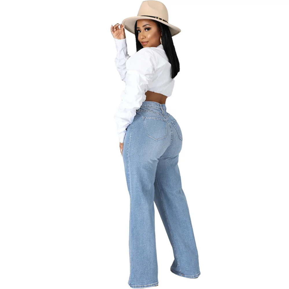 Skinny women jeans Button Fly Women's Flare Jeans Autumn Fashion Woman Denim Pants Jean Femme High Waist Full Length Slim Jeans