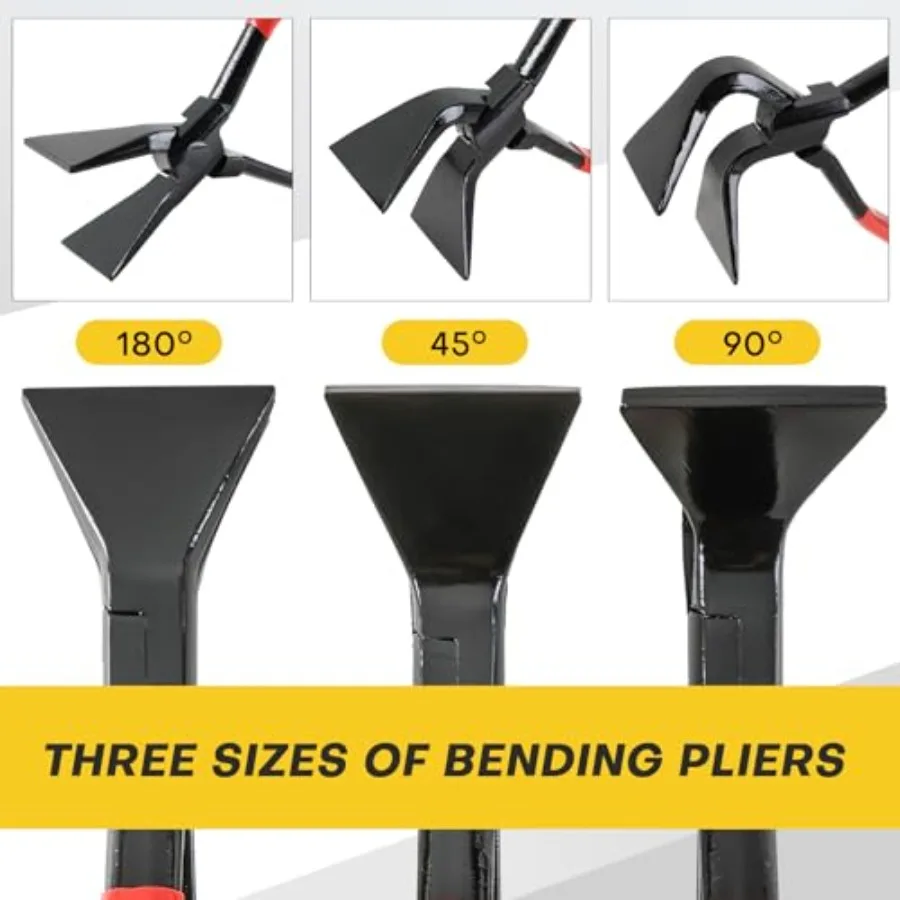 3PCS Sheet Metal Bending Pliers Set for Roofing and Plumbing Applications Hand Seamers with Straight 45 and 90 Metal Bending Ca
