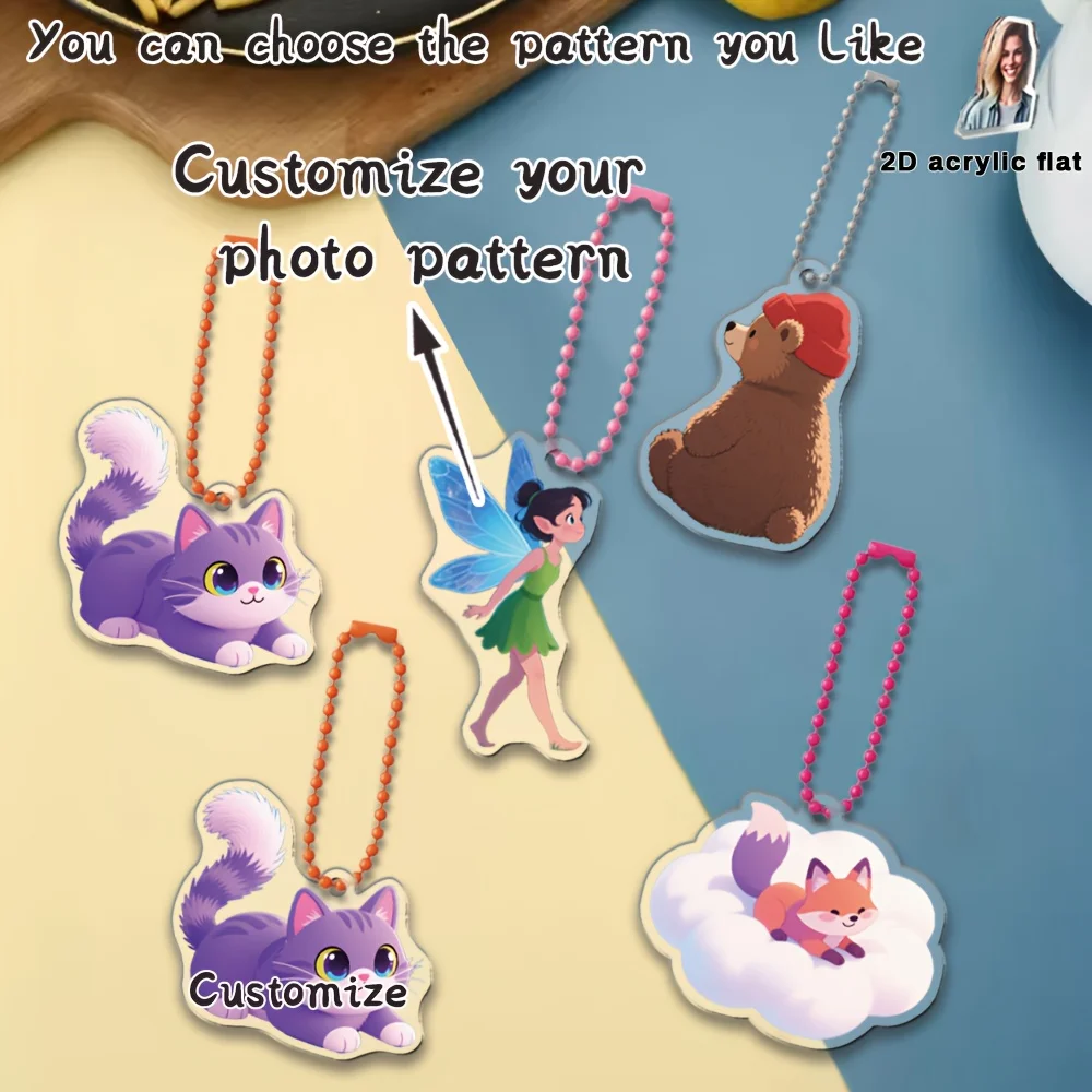 1pc/10pcs Custom Acrylic Photo Key Pendant for Backpack Pendants,Keychains and Other Scenes. You Can Customize Your Family's Pho
