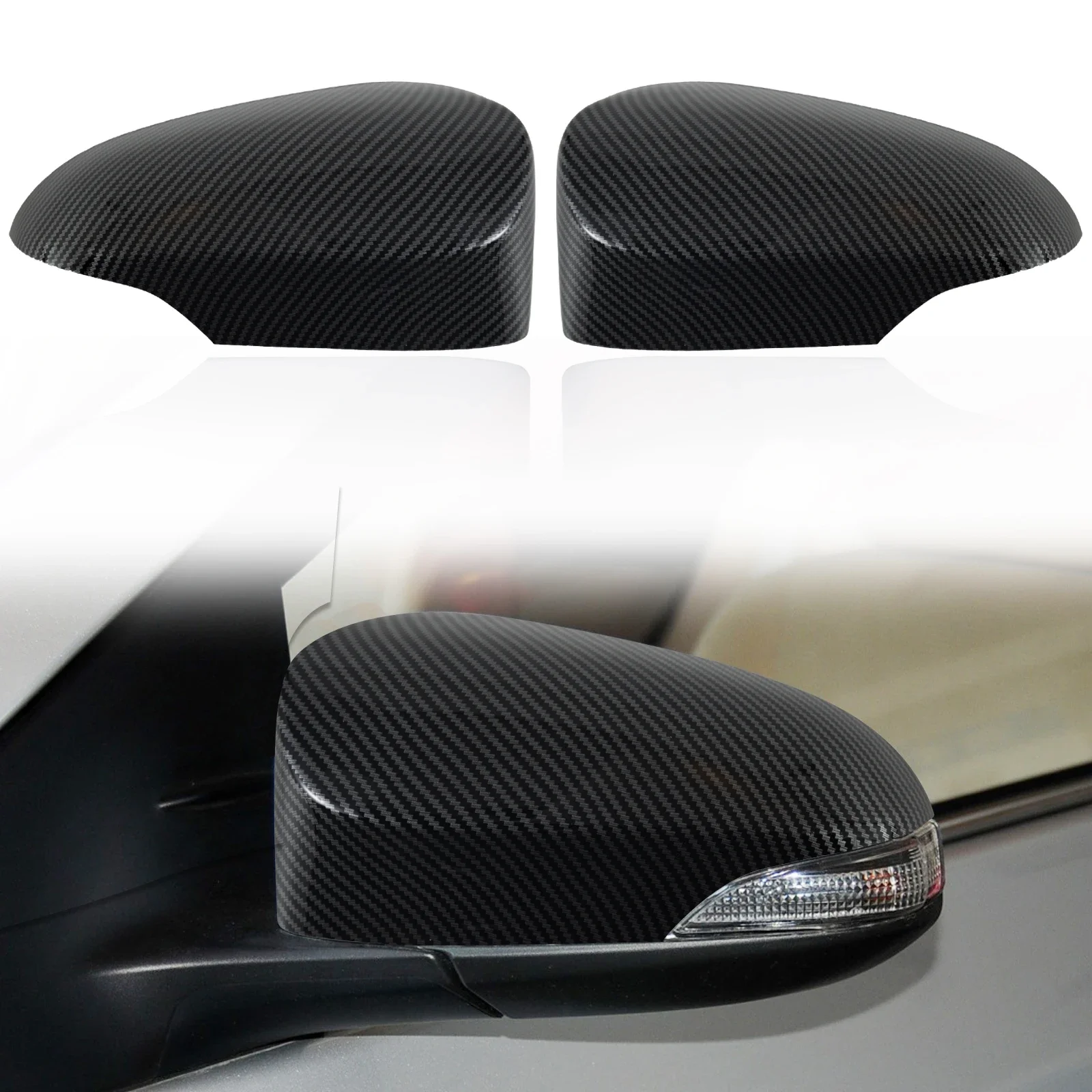 

OLANGDA Car Carbon Fiber Plastic Rearview Mirror Cover Cap Housing Fit For Toyota Corolla 2014-2019 Protective Cover For Exterio