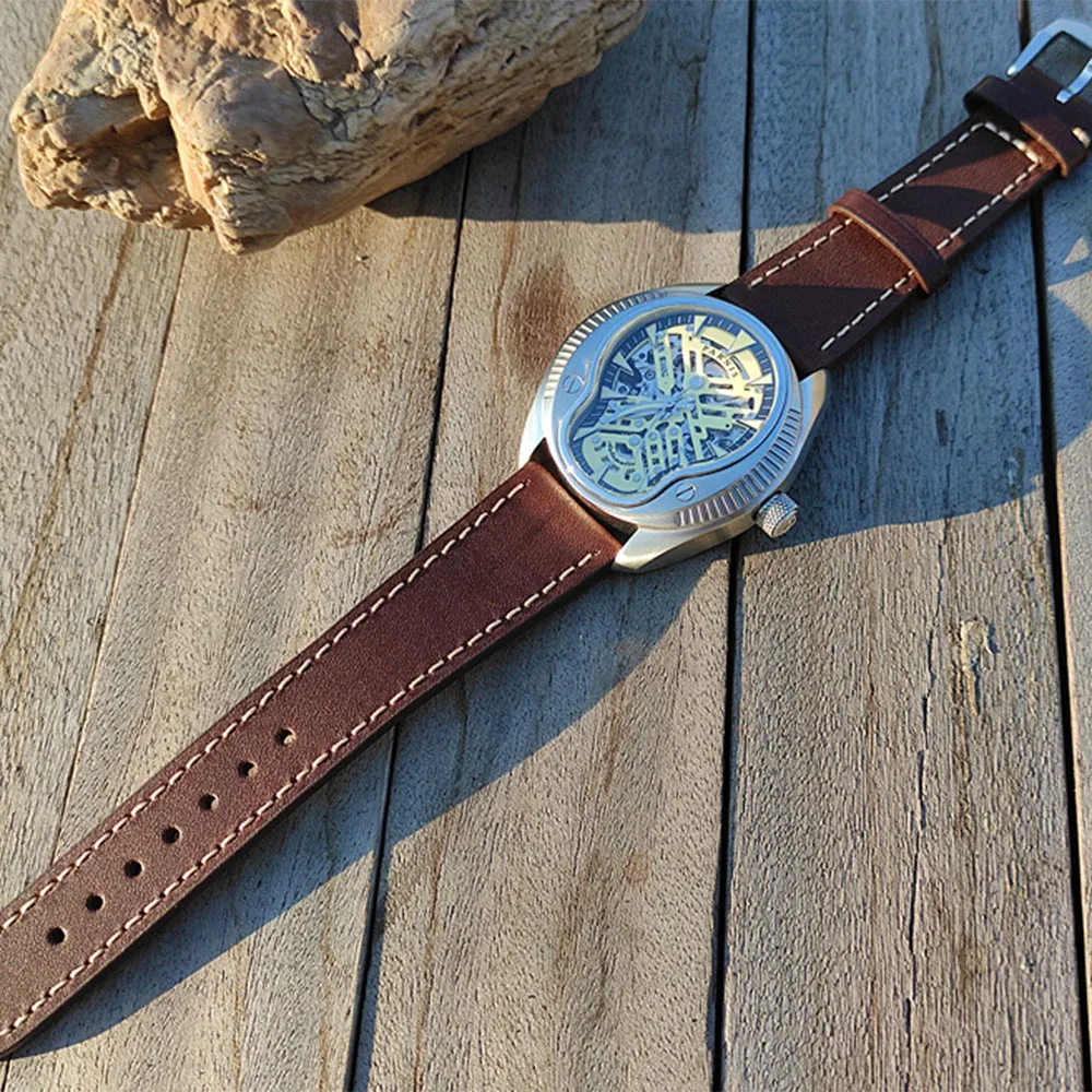 بارنيس 43 مللي متر قراصنة الكاريبي كول الجمجمة الهاتفي ميوتا موضة الاتجاه ساعة رجالية ، الياقوت الاصطناعي صلابة 9 مللي متر