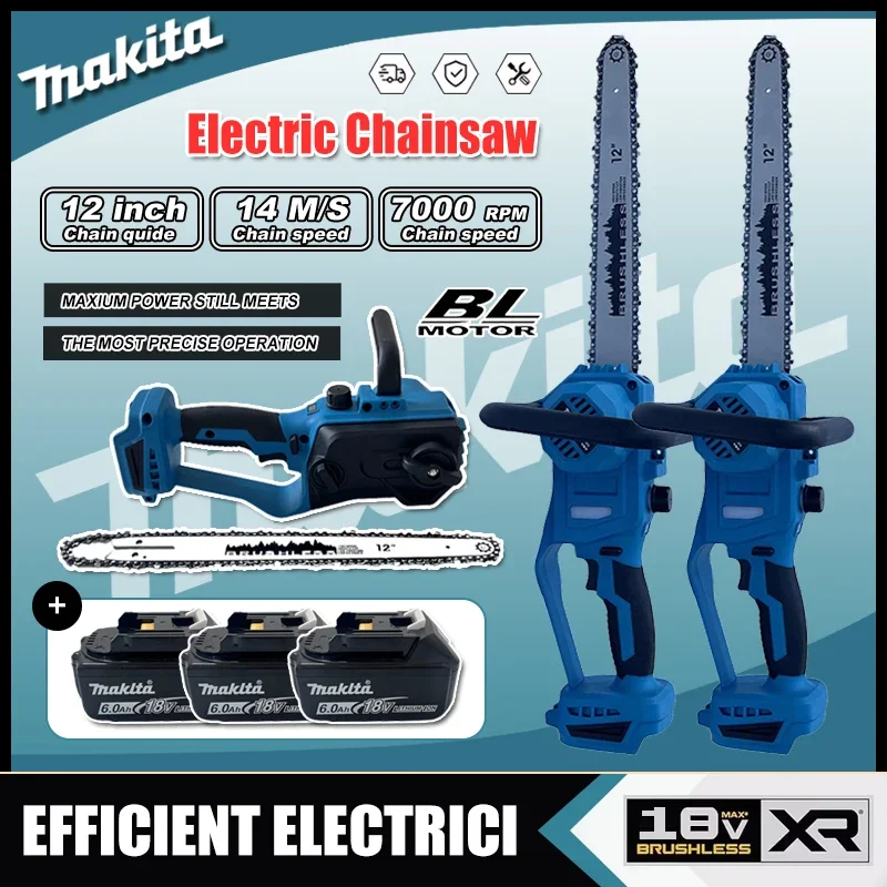 

Бесщеточная цепная пила Makita 12 дюймов с автоматической смазкой, аккумуляторная электрическая пила для распиловки деревьев и заготовки дров