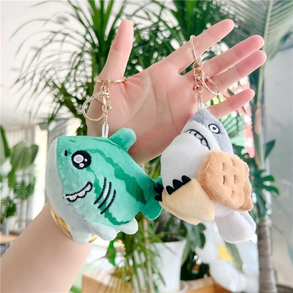 Cartoon Shark Doll Keychain Creative Plush Doll Cute Key Pendant Toy School Bag Keychain Men Women