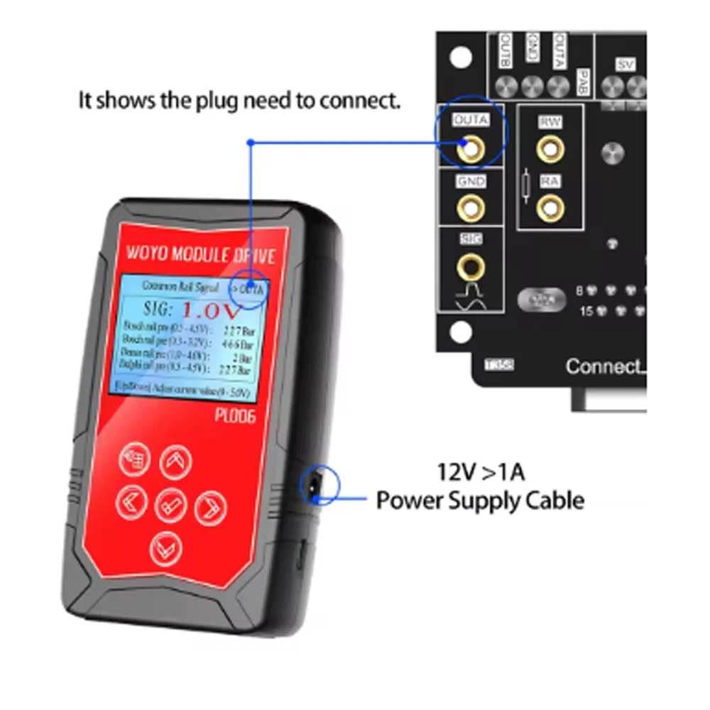 WOYO PL006 12V Auto Simulator, Ignition Coil Fuel Injector Tester, Solenoid Valve Stepper Motor Drive Detector for Vehicle Fault