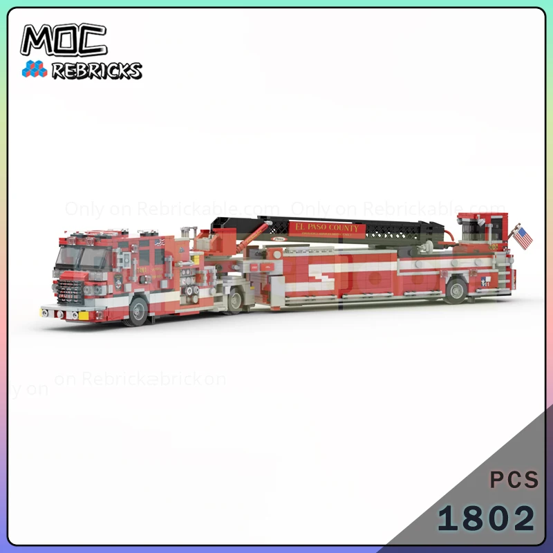 

Городская квантовая Т-образная лестница Пожарная машина MOC Строительные блоки Сборка Модель Технология Игрушки Детские рождественские подарки