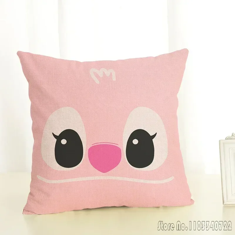  Stitch Angle Pink Series Pillow Cover Cushion Cover Pillowcase Pillow Case Shams Party Sofa Home Decor 45x45cm Kids Gift