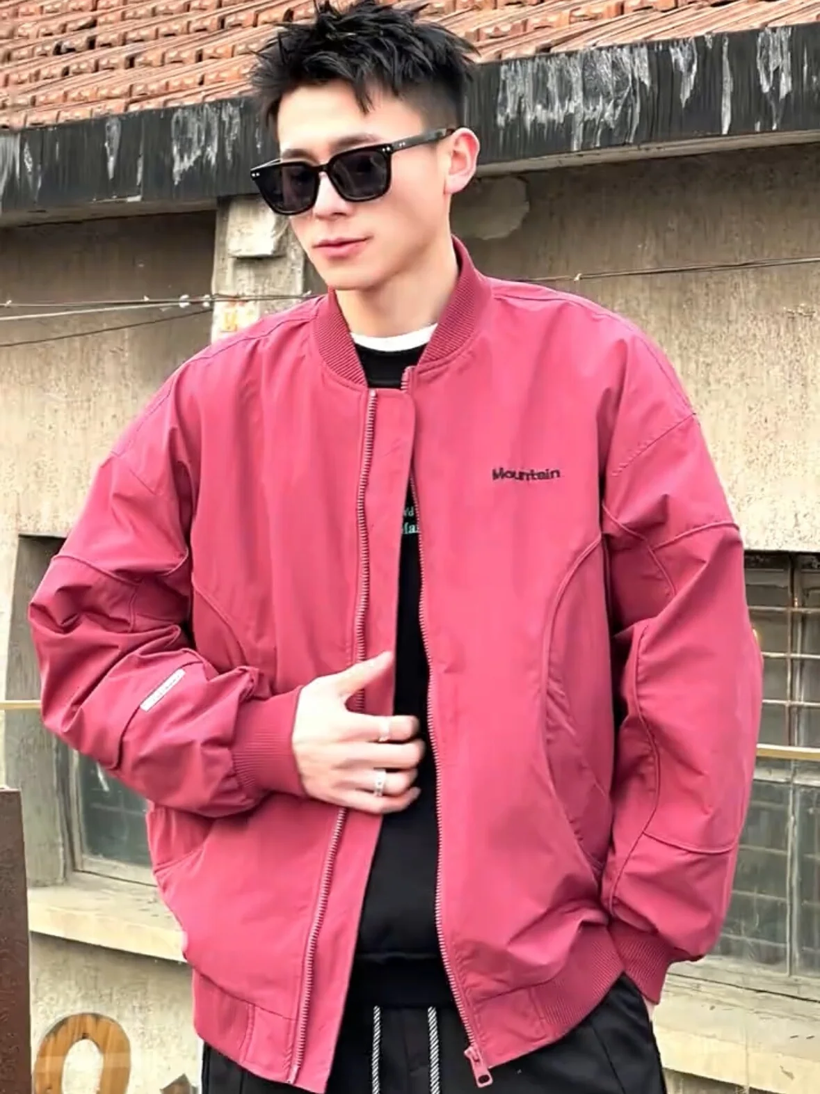 

Casual Loose Men's Jaet Autumn 2025 No Collar Ball Game Sle Couple Matching Polyester Fabric Stand Fit Spring Youth Trend