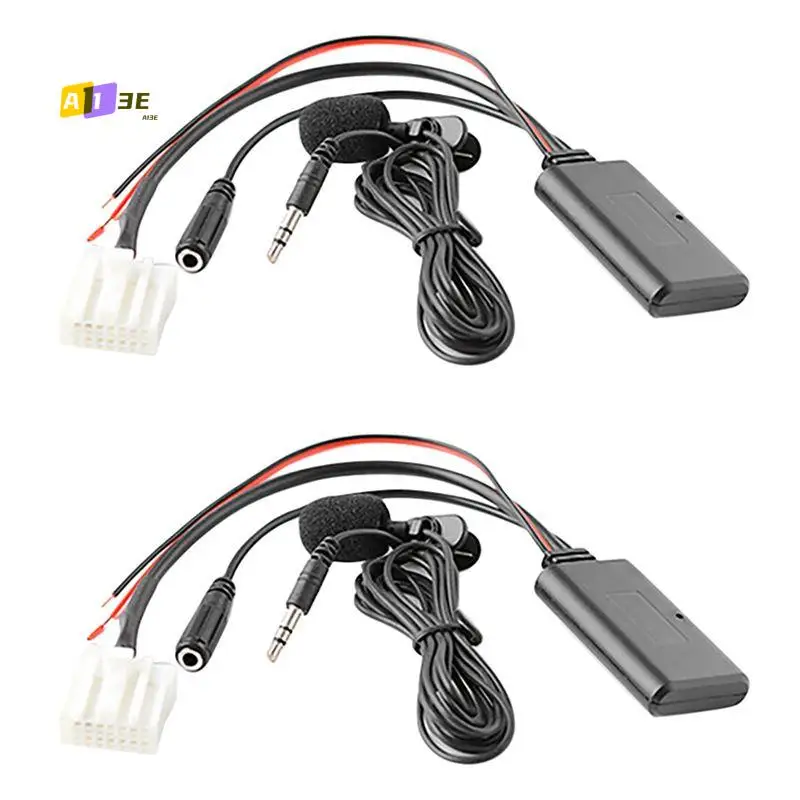A03E-2X Car Bluetooth 5.0 Aux Cable Microphone Handsfree Mobile Phone Free Calling Adapter For Mazda 2 3 5 6 MX5 RX8 CX7