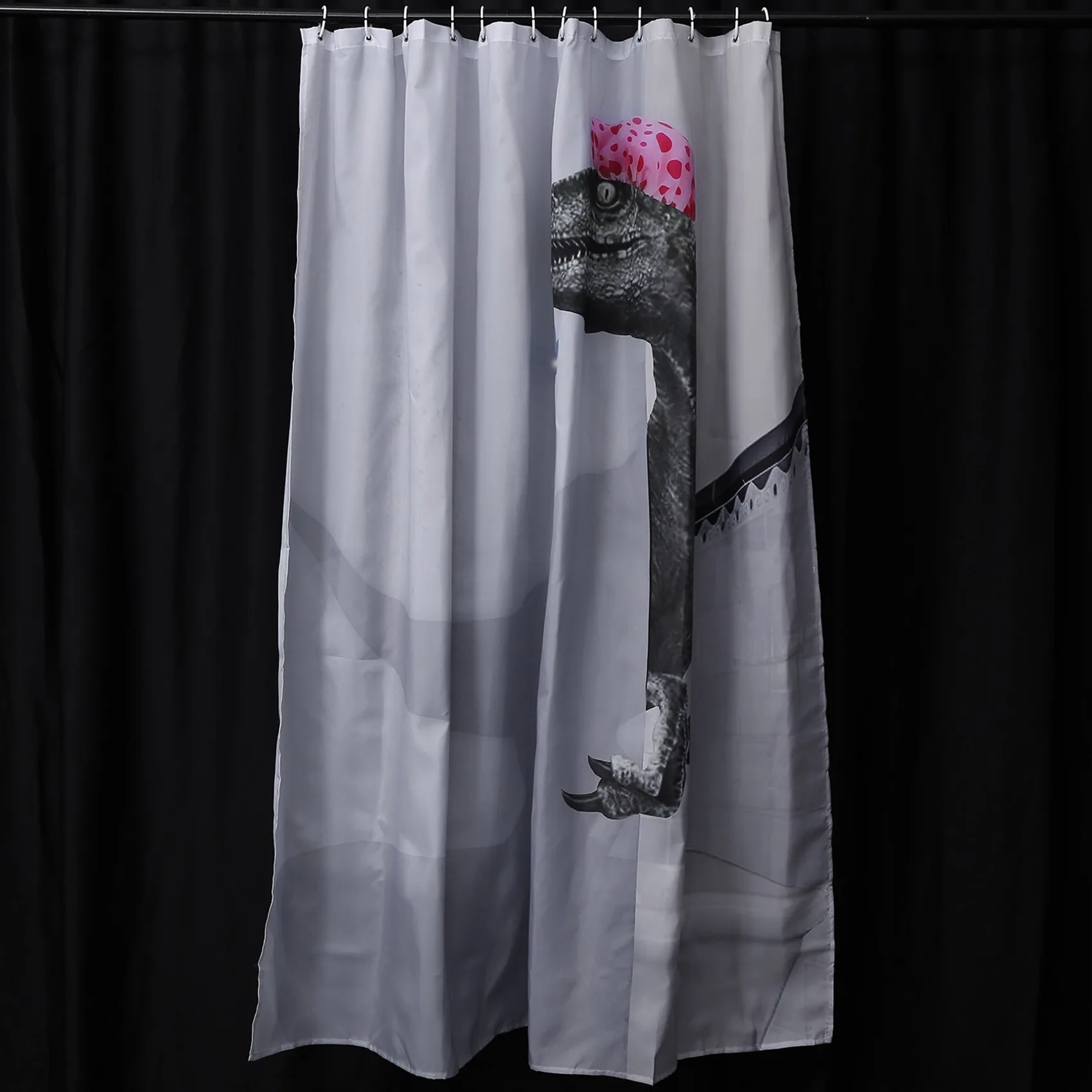 SEWS-2X Lovely Bathing Dinosaur Print Shower Curtain Waterproof Bathroom Curtain Shower Accessories Bath Curtain 180X180cm