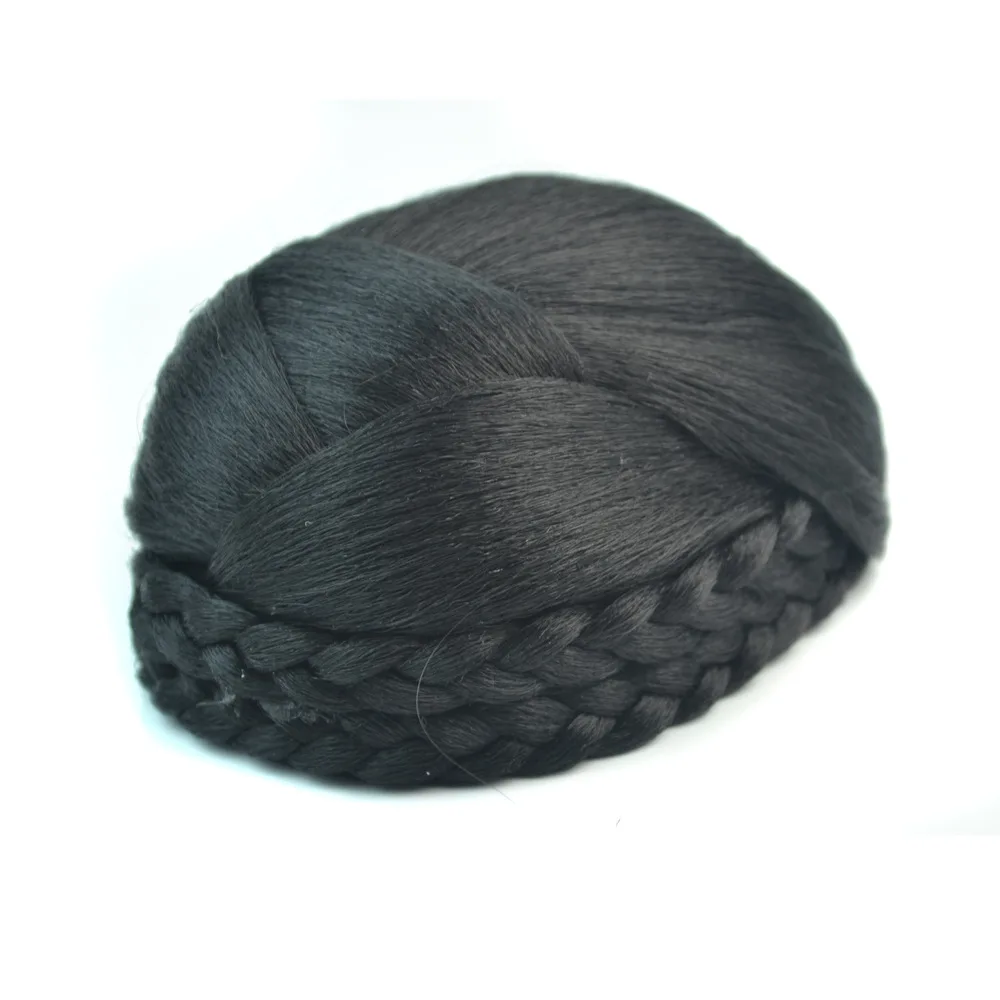 Europa e américa novo retro peruca de cabelo bun feminino antigo 6 cores trançado clip em noiva chignon hairpiece acessórios