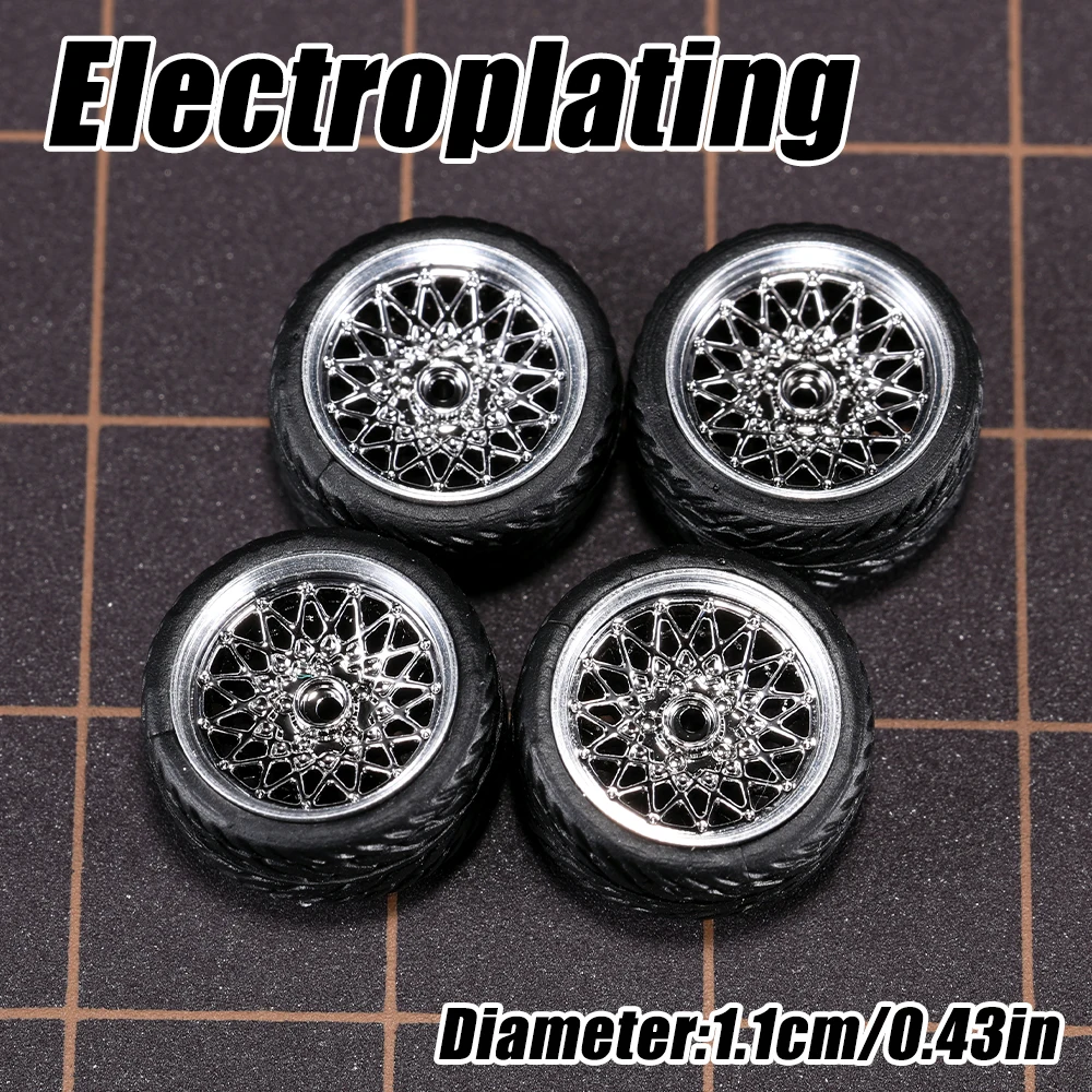 1/64 Modellauto-Räder 4er-Set - 11mm Durchmesser ABS-Gummireifen mit Bremsscheibe - Upgrade-Teile für Tomica Diecast-Fahrzeuge – Detail 7