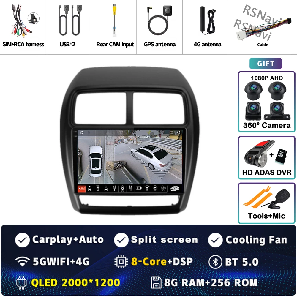 Qualcomm Android 15 autoradio multimediaspeler voor Mitsubishi ASX 1 2016 2017 2018 2019 - 2022 Auto Carplay Stereo wifi4G video