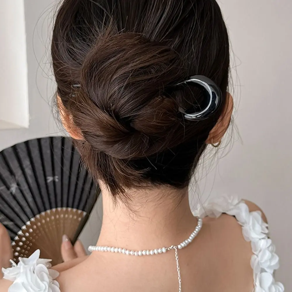 

Модная U-образная вилка для волос, ацетатная черепаховая палочка для волос, геометрический дизайн, головные уборы, шпилька для женщин и девочек