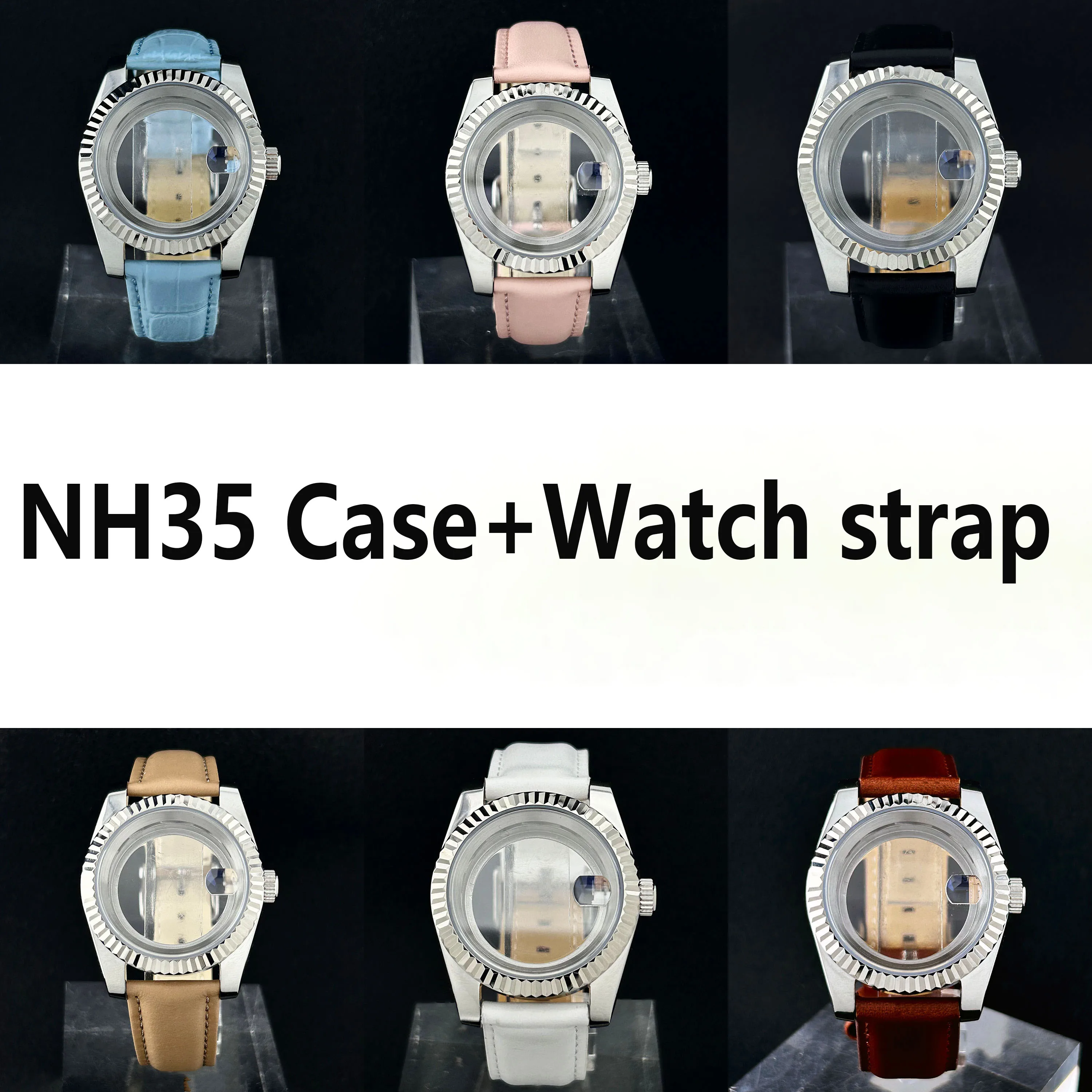 

NH35 Case Watch Case Men's Watch Case and strap 36mm/39mm Sapphire Crystal Watch Accessories for NH35/NH36 Movement