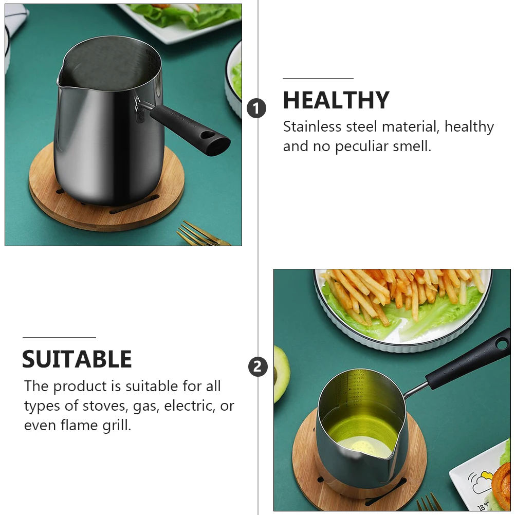 

1pc Mini Frying Pot Stainless Steel Deep Fryer Heat Resistant Non-Stick Kitchen Cooking Tool Gas Induction Compatible