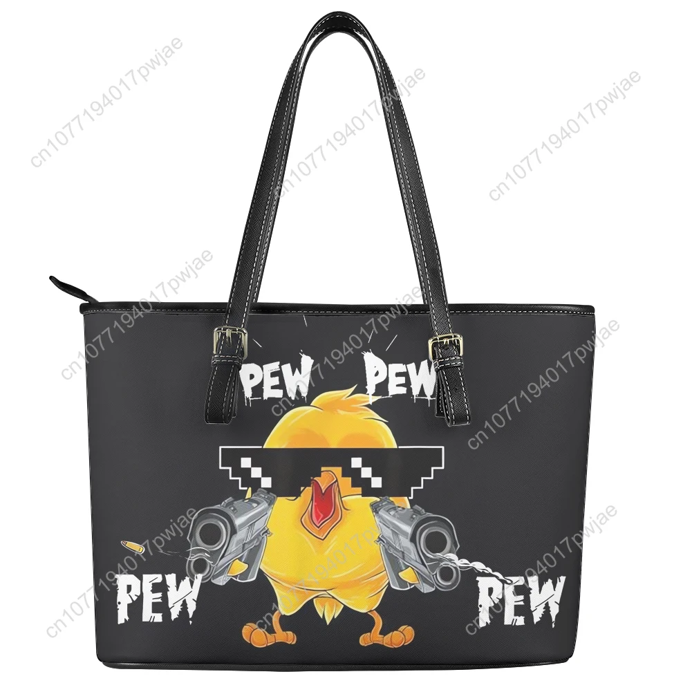 Pew Pew Madafakas Fun Pattern Custom Handbag Womens Mens Personalized Tote Bag Shoulder Bag Business Leather Purse Travel Bag