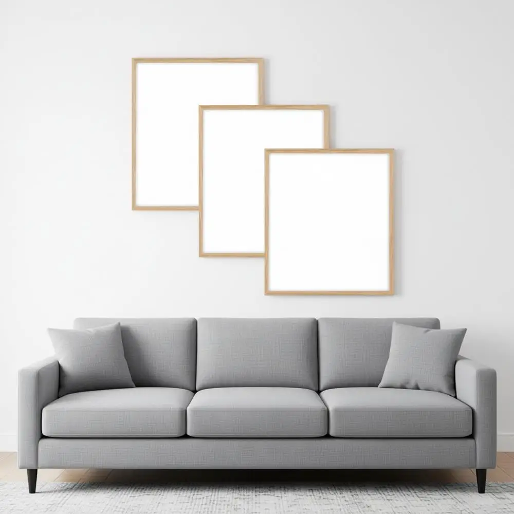 

Деревянная рамка для картин 11x14 из дуба - Минималистичный декор для постеров или настенных изображений из натурального массива дерева (3 шт., бежевый)