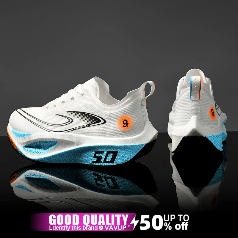 

Sports Men Running Shoes Carbon Board Speciality Marathon Breathable Lightweight Women's Comfortable Athletic Nonskid Sneakers