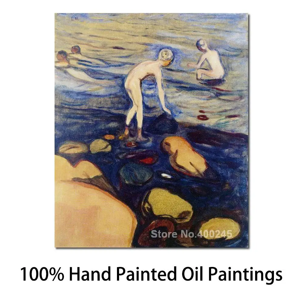 

Bathing Boys Edvard Munch Painting Modern Art Hand Painted High Quality