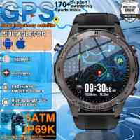 2025 New Men Dual-band GPS 5ATM Waterproof  Smart Watch Compass Barometric Altemeter 6 Satellite System Men BT Call Smart Watch
