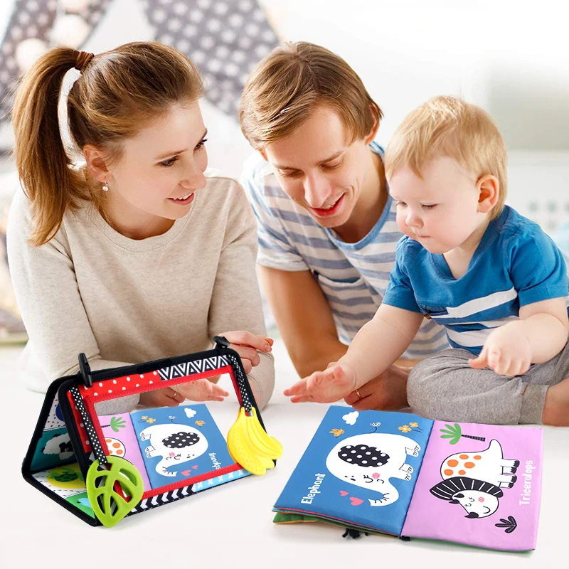 Black and White Baby Floor Mirror Tummy Time Sensory Toys 6-24 Months Baby Toys Montessori Toys Crawling Development Baby Toys