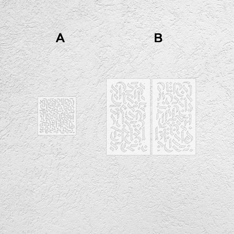 50cm - 90cm Stencil For Painting Wall Custom Plaster Decorative Putty Template Furniture Makers Brick Calligraphy Square S643