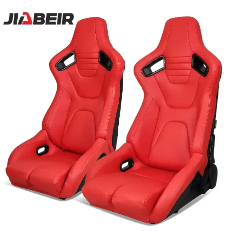 1095 Red Adjustable PVC Waterproof Luxury Racing Car Seat Sliding Track Bucket Modification Racing Seat
