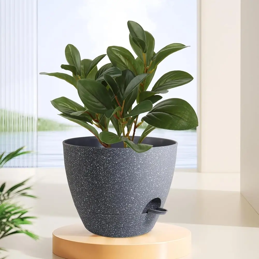 

10-дюймовые самополивающиеся горшки для растений, кашпо с сетчатыми дренажными отверстиями для комнатных и уличных растений, а также для сада, набор из 2 штук